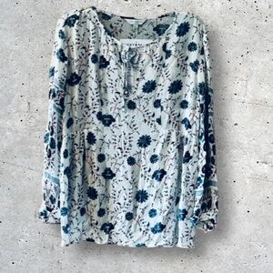 NWT Lucky Brand Floral Print Peasant Blouse